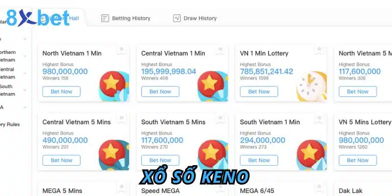 Xổ số Keno 8xbet: Giải trí đơn giản, cơ hội thắng lớn Xổ số Keno